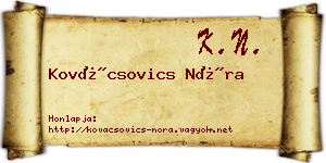 Kovácsovics Nóra névjegykártya