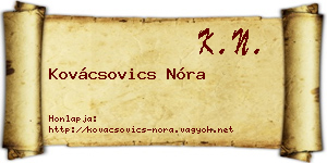 Kovácsovics Nóra névjegykártya