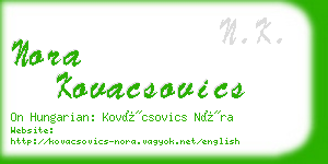 nora kovacsovics business card
